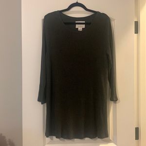 Long sleeve, lightweight, gray knit dress, size large, brand is Velvet